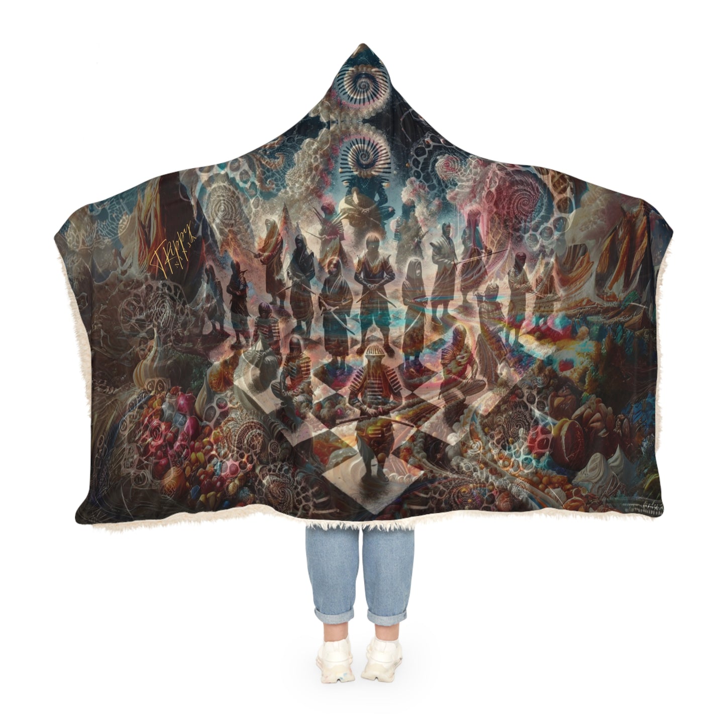 Candy Dreamscape Ninja Chessboard Hooded Blanket