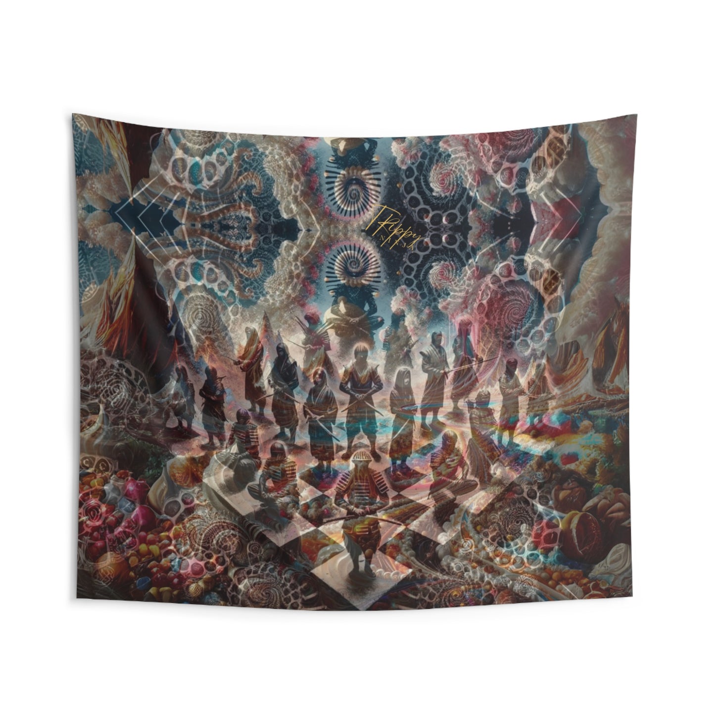 Candy Dreamscape Ninja Chessboard Indoor Wall Tapestry