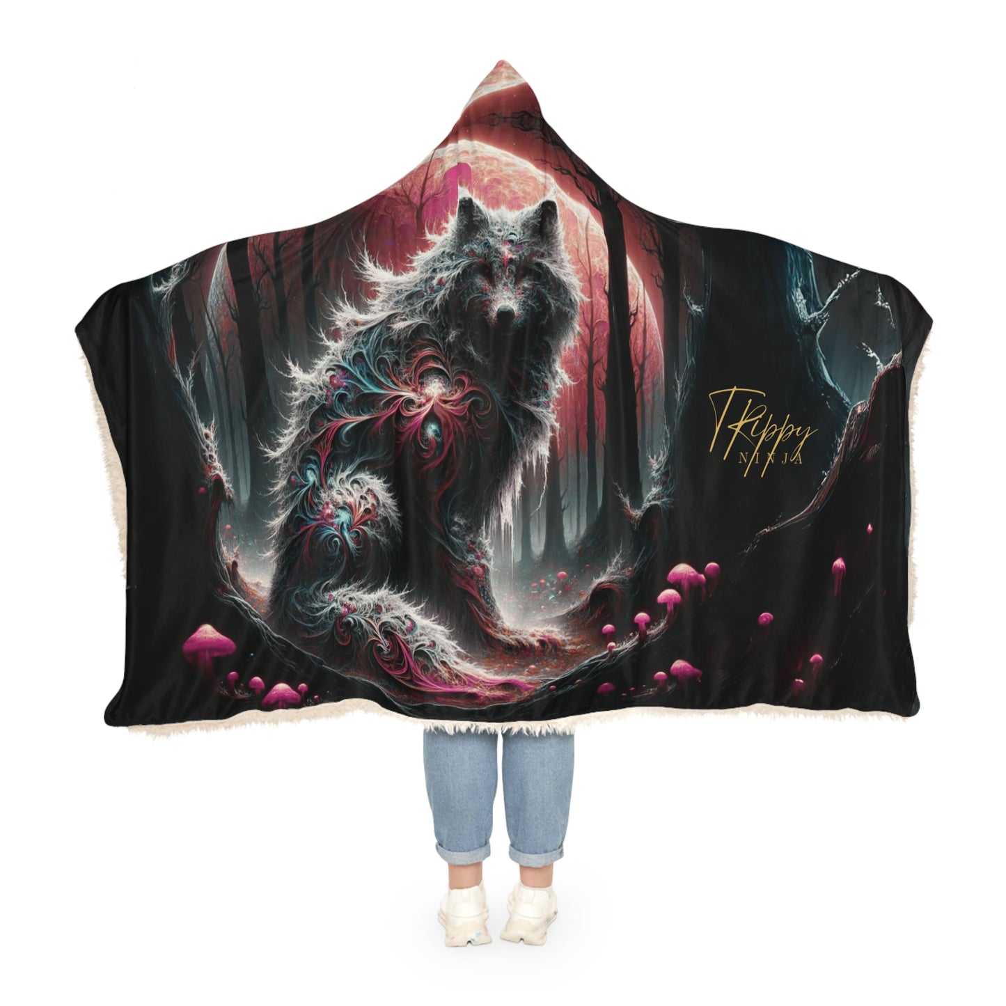 Trippy Ghastly Wolfy Snuggle Blanket