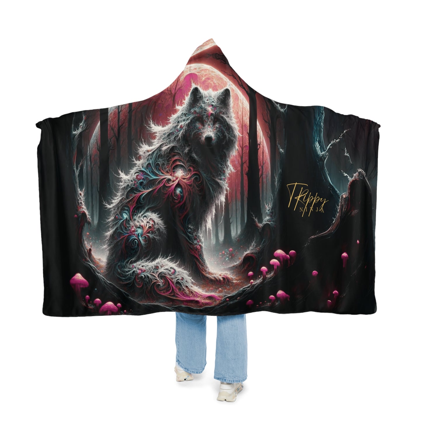 Trippy Ghastly Wolfy Snuggle Blanket