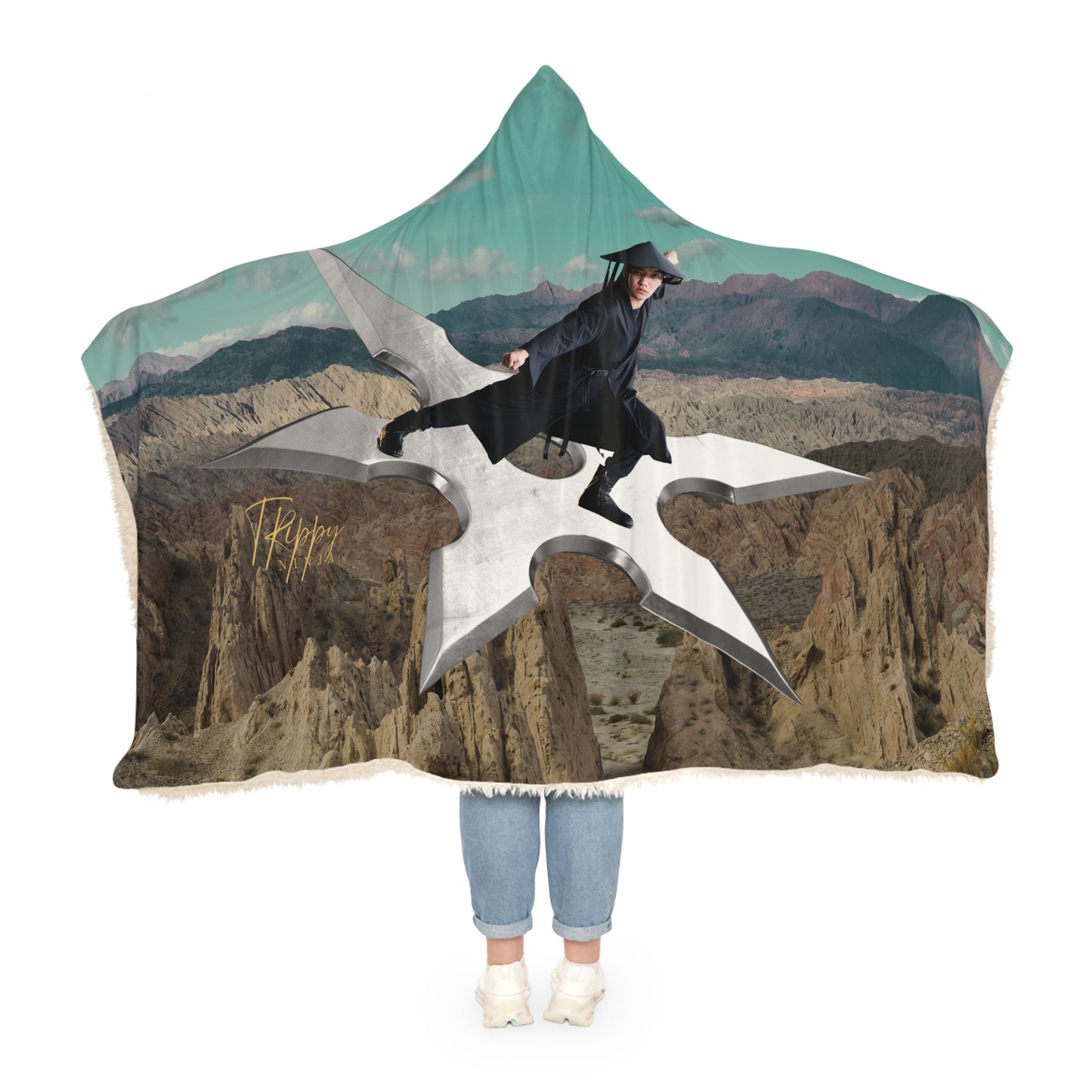 Trippy Ninja Shuriken Rider Snuggle Blanket