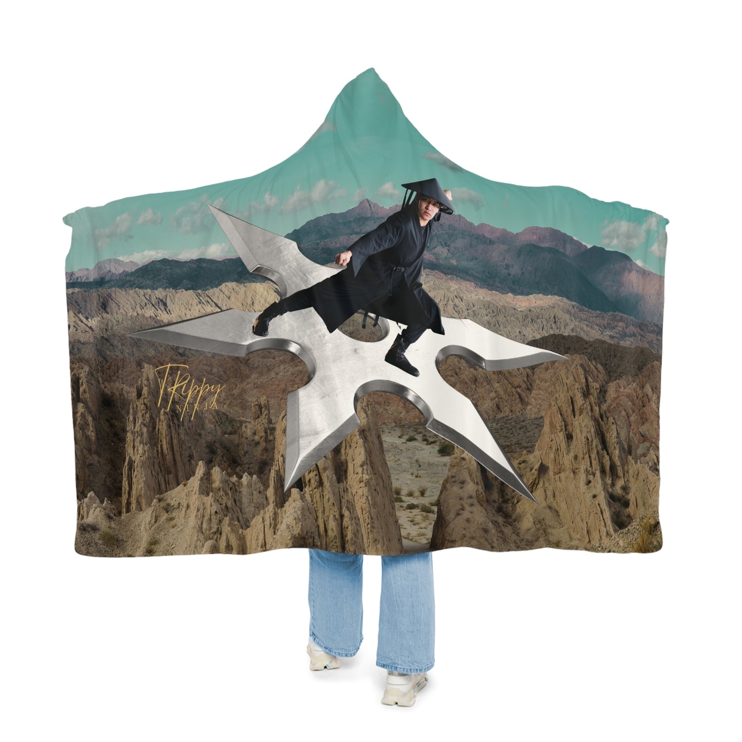 Trippy Ninja Shuriken Rider Snuggle Blanket