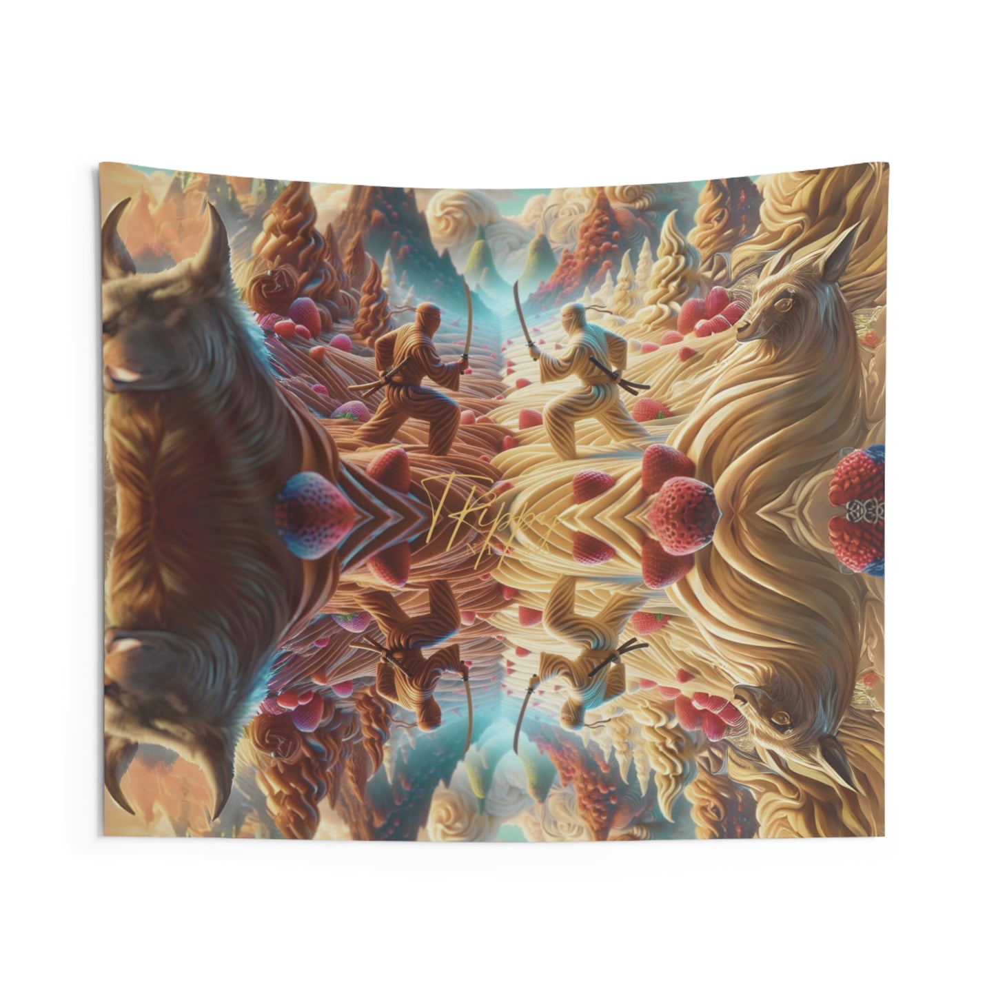 Ice Cream Ninja Swordfight Wall Tapestry