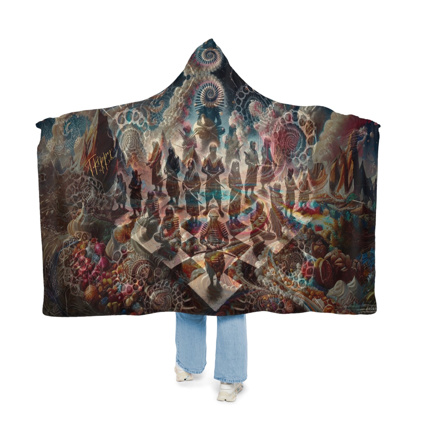 Candy Dreamscape Ninja Chessboard Hooded Blanket