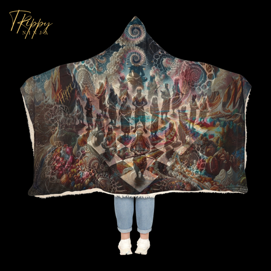 Candy Dreamscape Ninja Chessboard Hooded Blanket